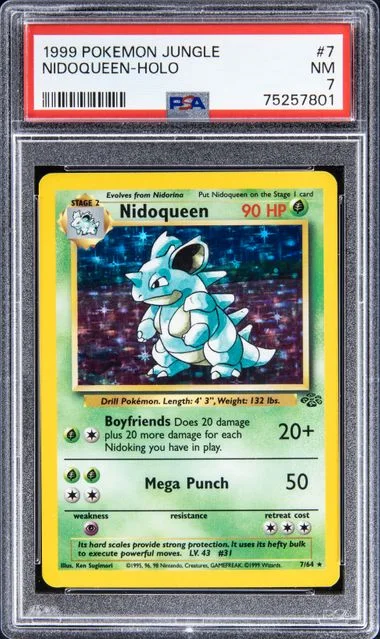 1999 Pokemon Jungle Rare Holofoil Nidoqueen #7 card image