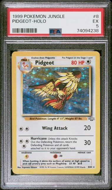 1999 Pokemon Jungle Rare Holofoil Pidgeot #8 card image