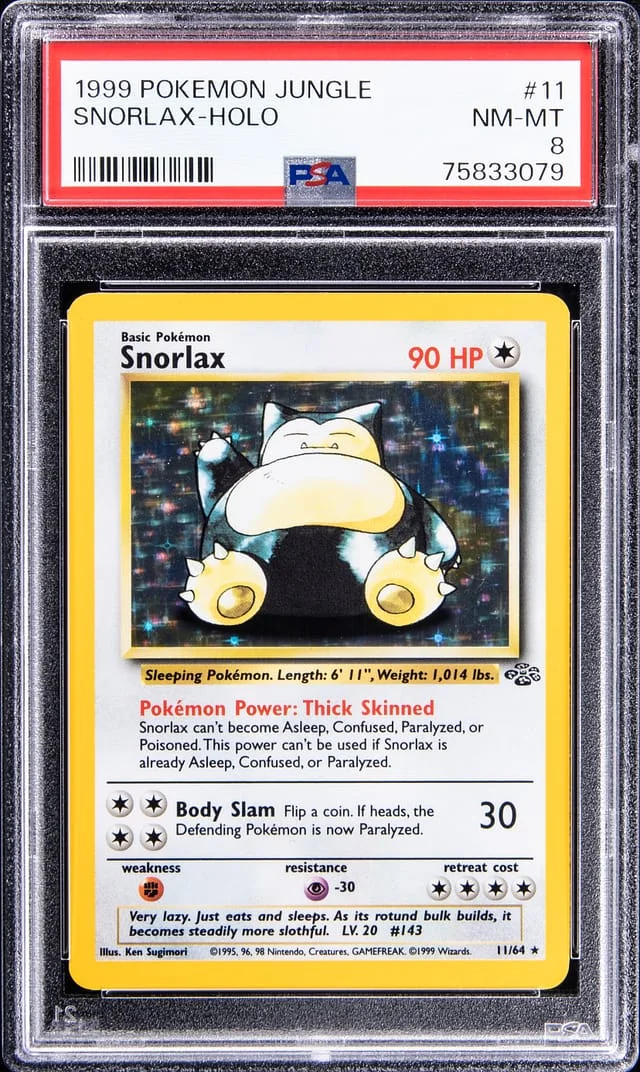 1999 Pokemon Jungle Rare Holofoil Snorlax #11 card image