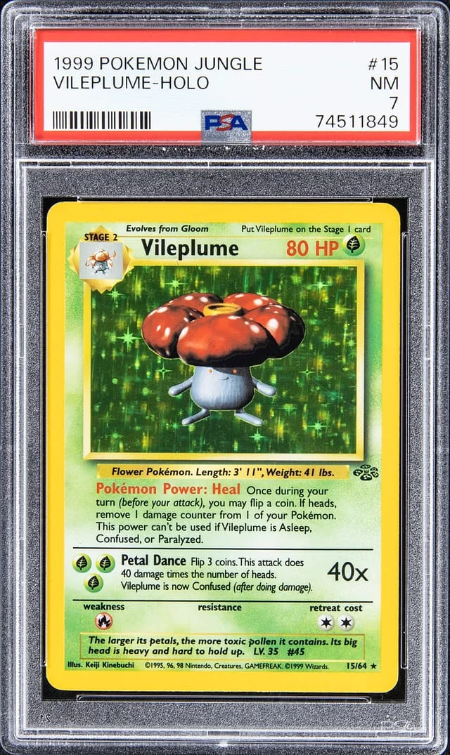 1999 Pokemon Jungle Rare Holofoil Vileplume #15 card image