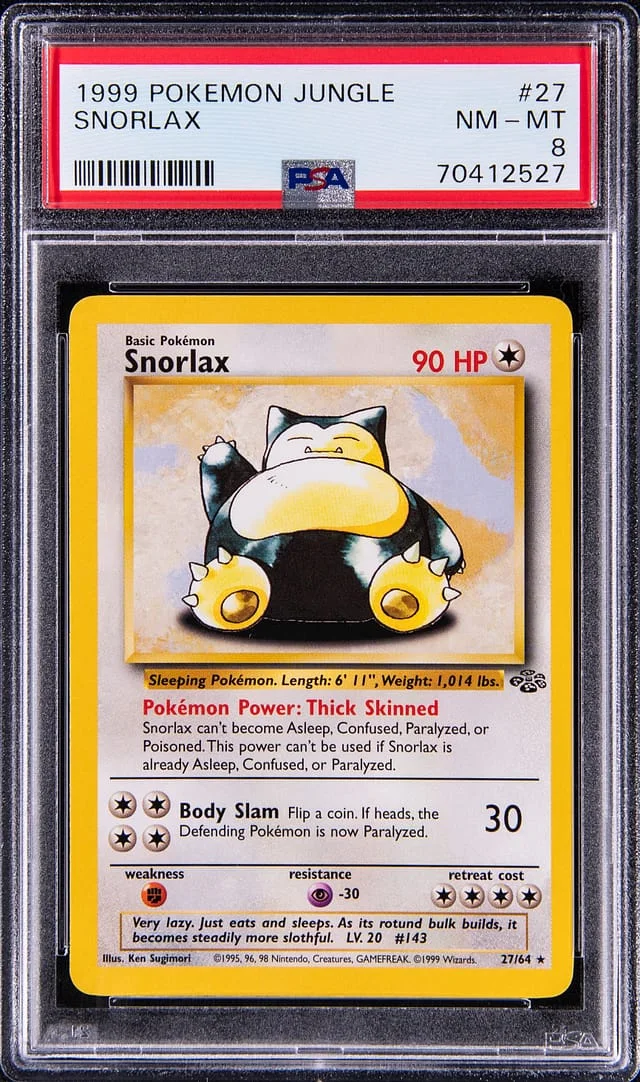 1999 Pokemon Jungle Rare Snorlax #27 card image