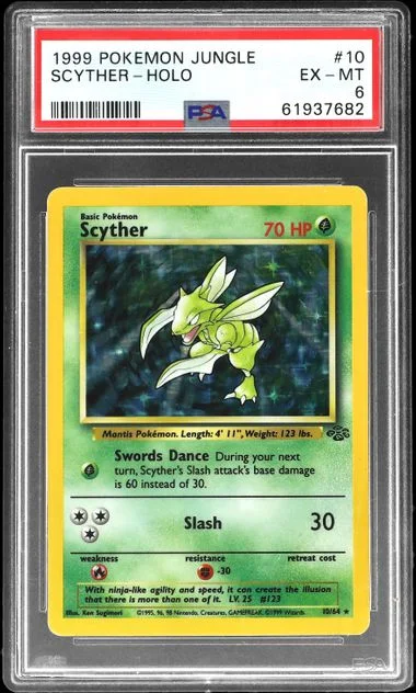 1999 Pokemon Jungle Scyther-Holo #10 card image