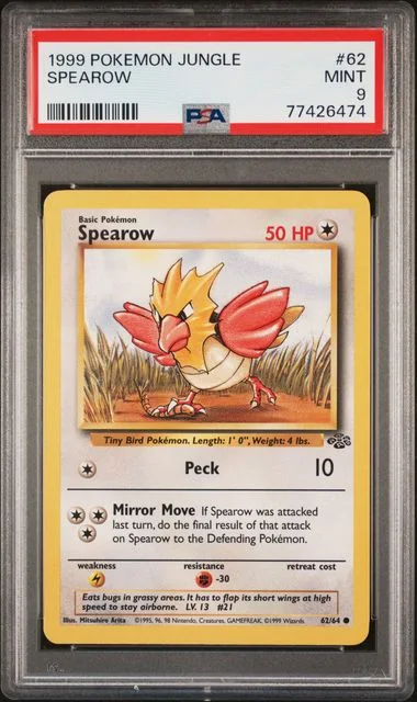 1999 Pokemon Jungle Spearow #62 card image