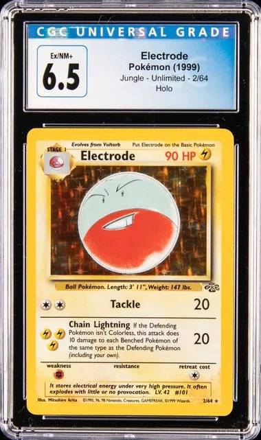 1999 Pokemon Jungle Unlimited Holo Electrode #2 card image