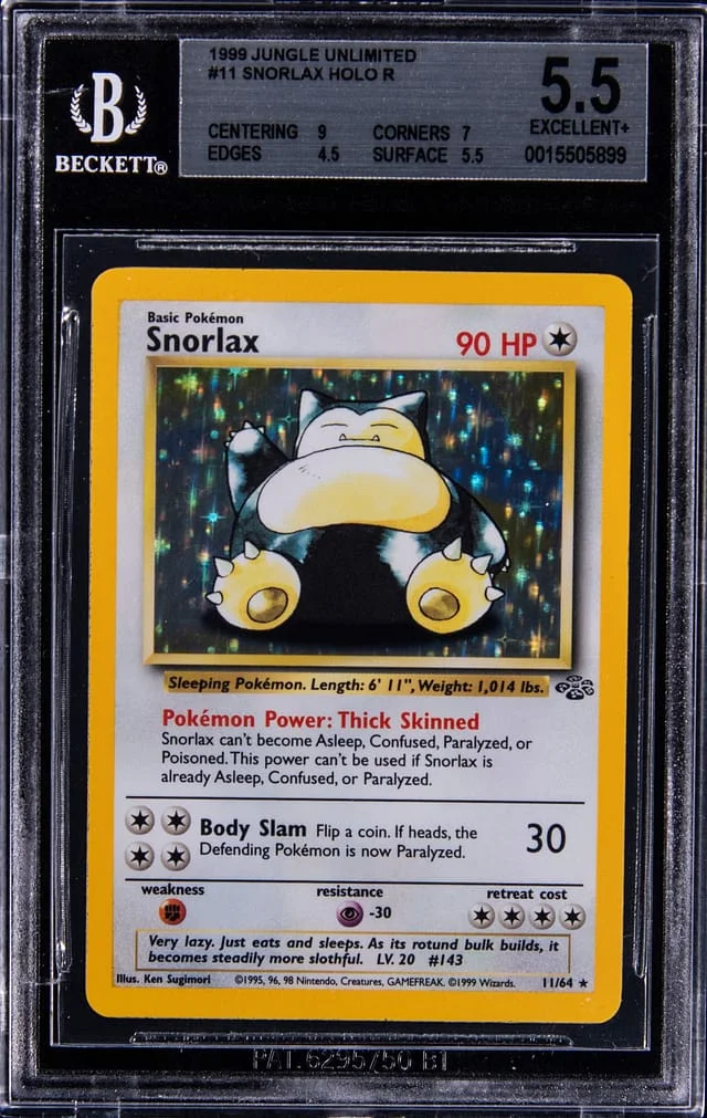 1999 Pokemon Jungle Unlimited Holo R Snorlax #11 card image