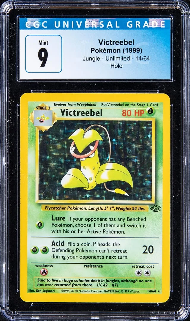 1999 Pokemon Jungle Unlimited Rare Holofoil Victreebel #14 card image