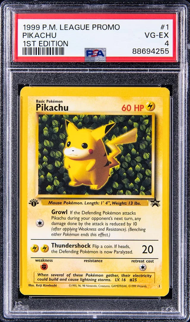 1999 Pokemon League Promo 1st Edition Error Ivy Pikachu #1 card image