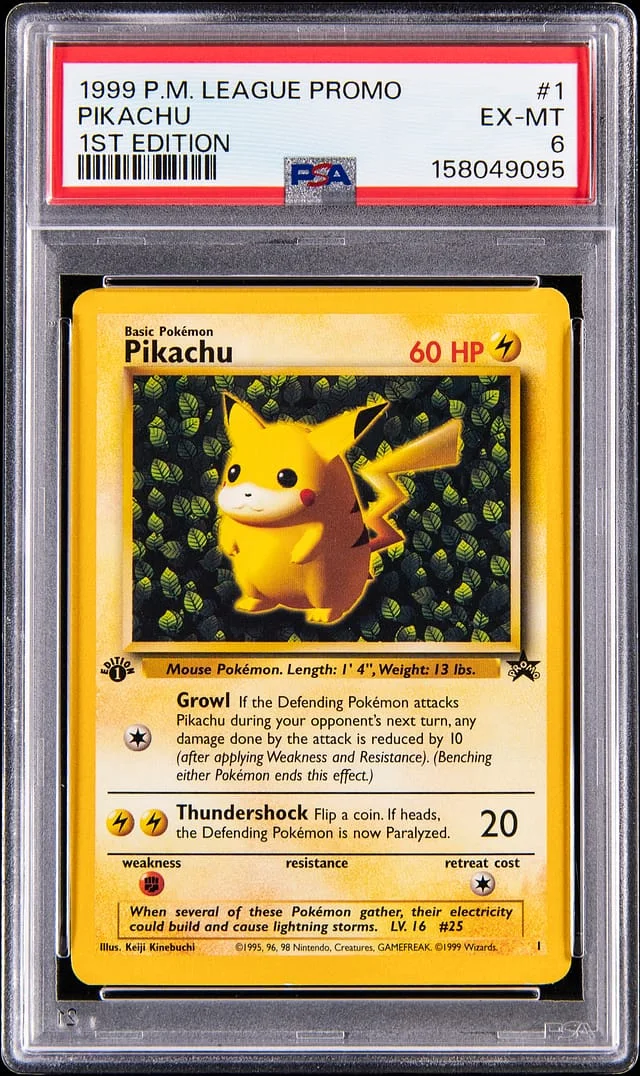 1999 Pokemon League Promo 1st Edition Pikachu #1 card image