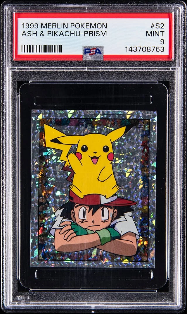 1999 Pokemon Merlin Prism Ash & Pikachu #S2 card image