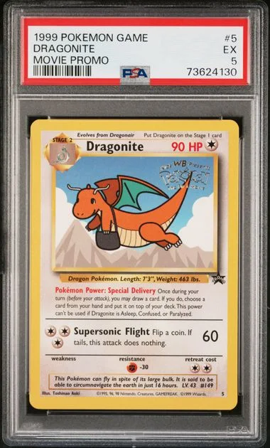 1999 Pokemon Movie Promo Dragonite #5 card image