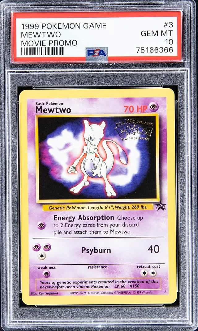 1999 Pokemon Movie Promo Mewtwo #3 card image