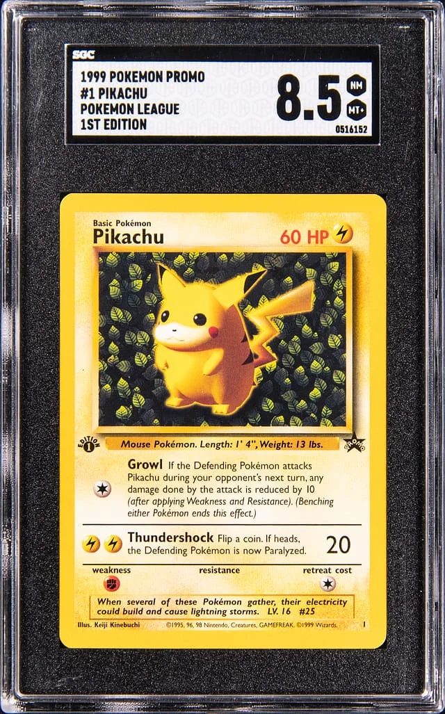 1999 Pokemon Promo Pokemon League 1st Edition Pikachu #1 card image