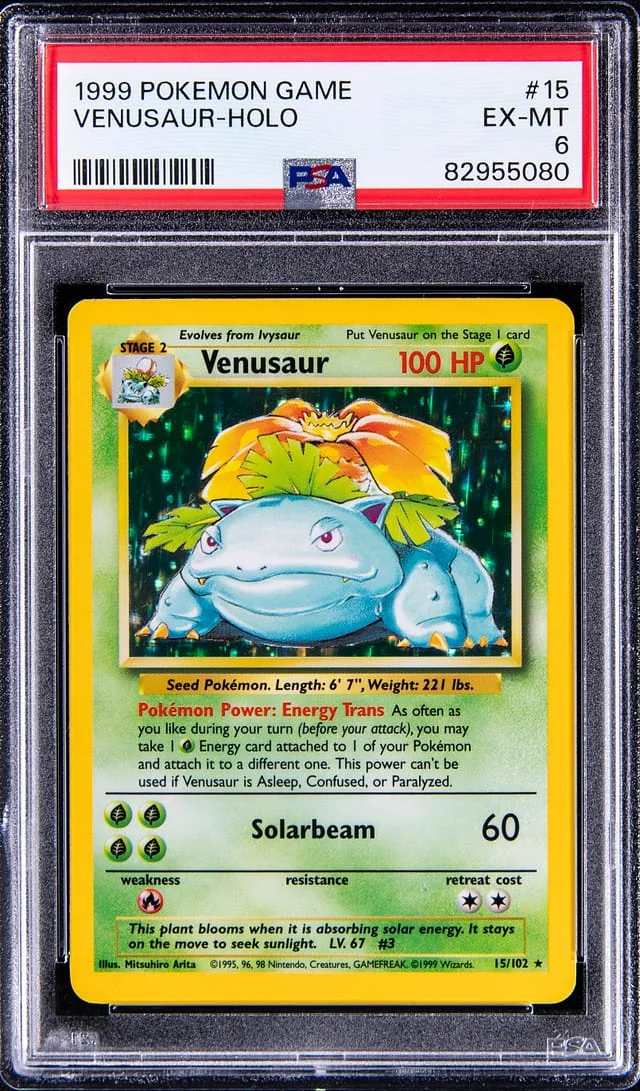 1999 Pokemon Rare Holofoil Venusaur #15 card image