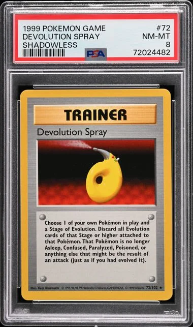 1999 Pokemon Shadowless Devolution Spray #72 card image