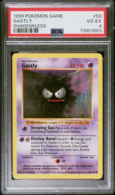 1999 Pokemon Shadowless Gastly #50 card image