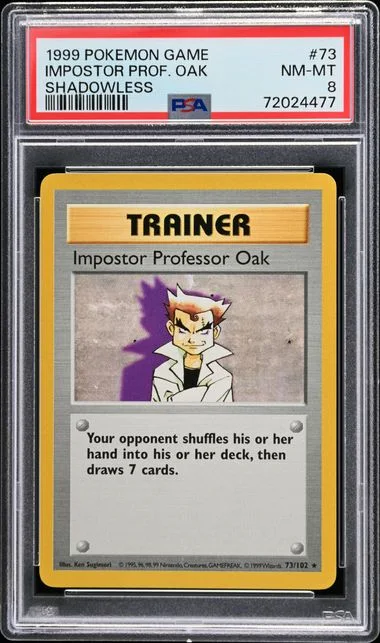 1999 Pokemon Shadowless Impostor Professor Oak #73 card image