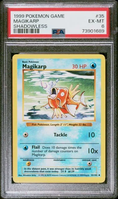 1999 Pokemon Shadowless Magikarp #35 card image