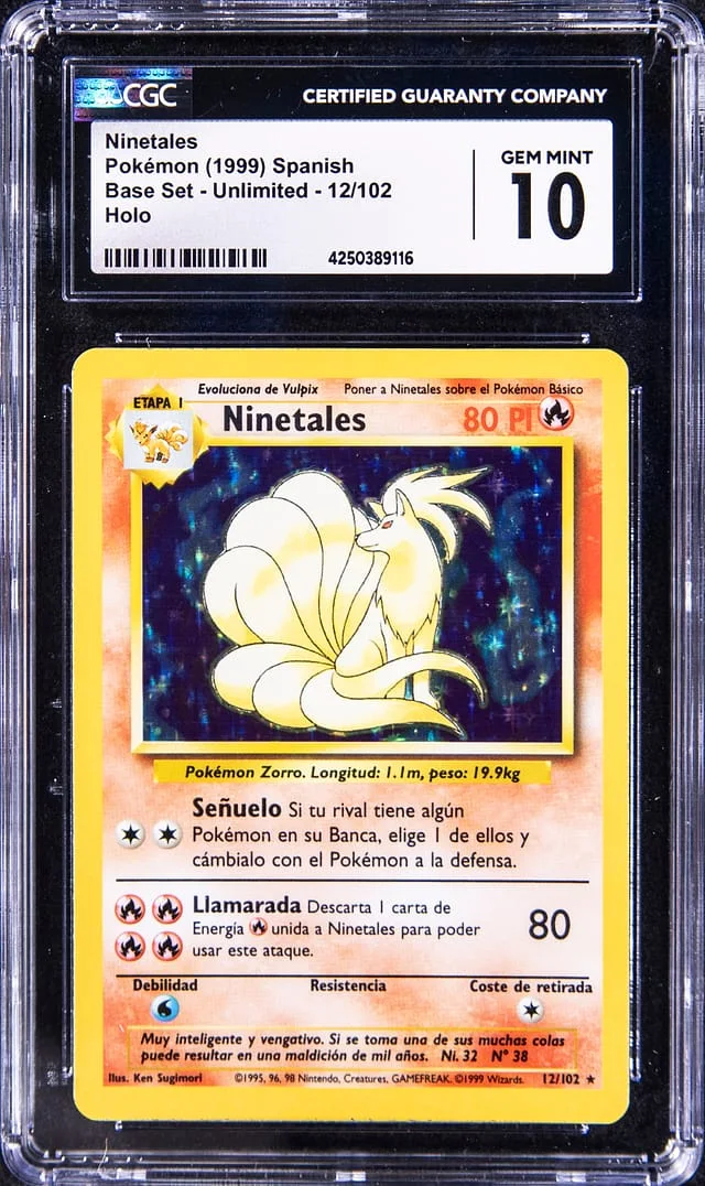 1999 Pokemon Spanish Base Set Unlimited Rare Holofoil Ninetales #12 card image