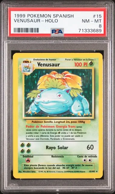 1999 Pokemon Spanish Holofoil Venusaur #15 card image