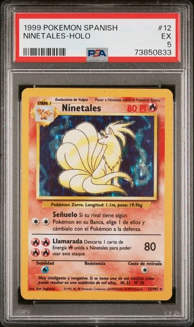 1999 Pokemon Spanish Rare Holofoil Ninetales #12 card image
