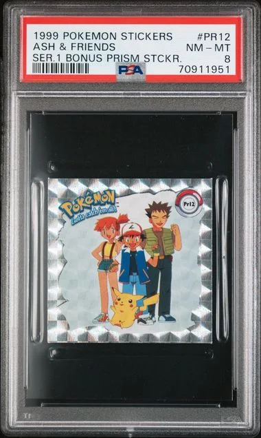 1999 Pokemon Stickers Series 1 Bonus Prism Stickers Ash & Friends #PR12 card image