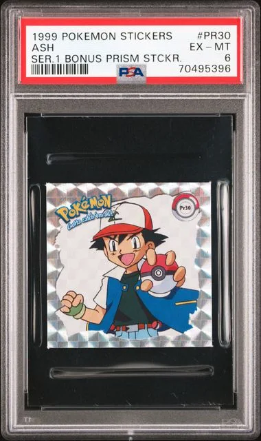 1999 Pokemon Stickers Series 1 Bonus Prism Stickers Ash #Pr30 card image