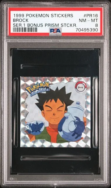 1999 Pokemon Stickers Series 1 Bonus Prism Stickers Brock #PR16 card image