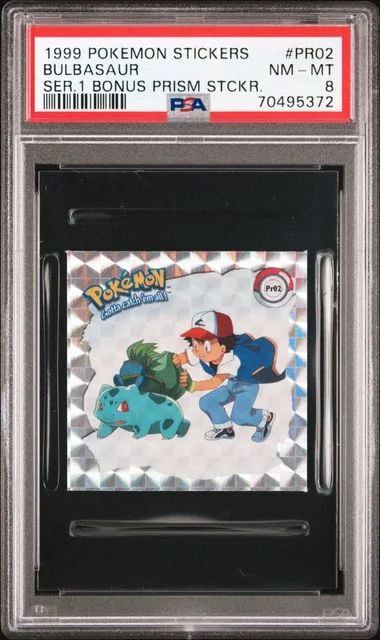 1999 Pokemon Stickers Series 1 Bonus Prism Stickers Bulbasaur #PR02 card image