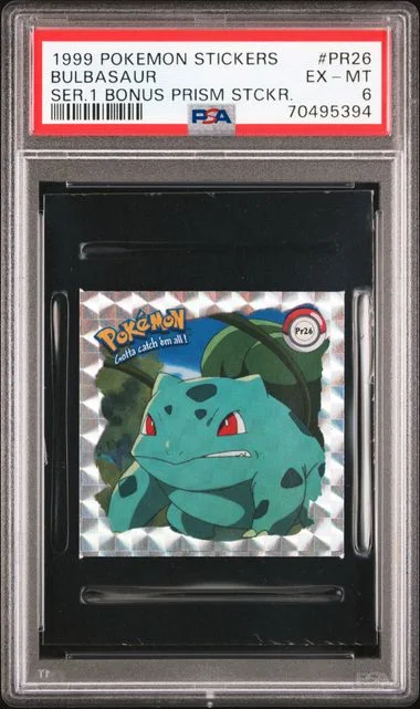 1999 Pokemon Stickers Series 1 Bonus Prism Stickers Bulbasaur #Pr26 card image