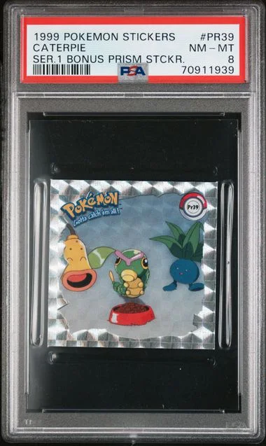 1999 Pokemon Stickers Series 1 Bonus Prism Stickers Caterpie #PR39 card image