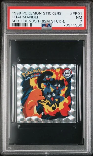 1999 Pokemon Stickers Series 1 Bonus Prism Stickers Charmander #Pr01 card image