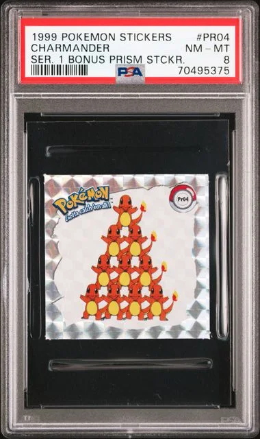 1999 Pokemon Stickers Series 1 Bonus Prism Stickers Charmander #PR04 card image