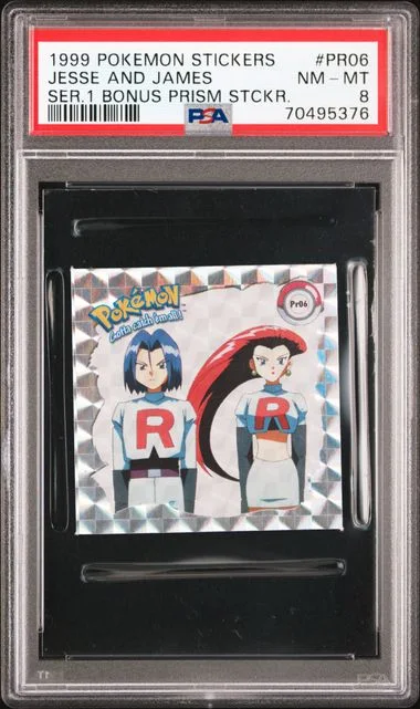 1999 Pokemon Stickers Series 1 Bonus Prism Stickers Jesse and James #PR06 card image