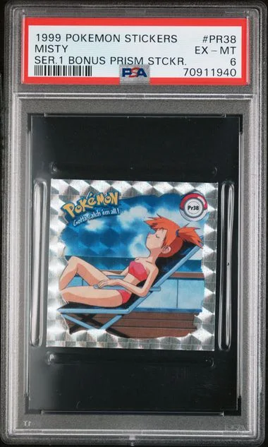 1999 Pokemon Stickers Series 1 Bonus Prism Stickers Misty #Pr38 card image