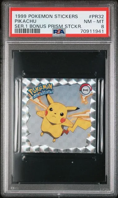 1999 Pokemon Stickers Series 1 Bonus Prism Stickers Pikachu #PR32 card image