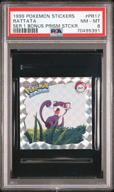 1999 Pokemon Stickers Series 1 Bonus Prism Stickers Rattata #PR17 card image