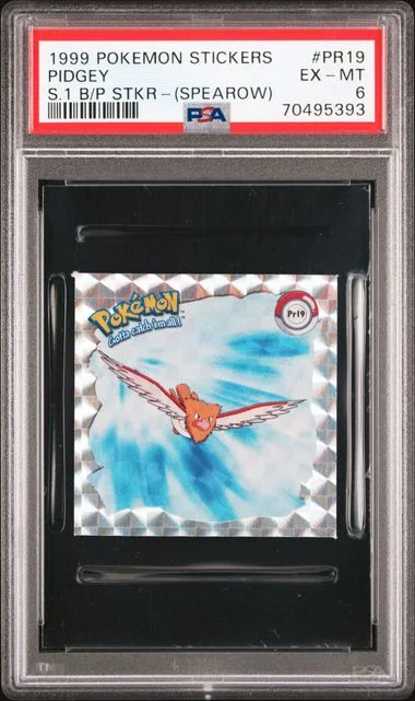 1999 Pokemon Stickers Series 1 Bonus Prism Stickers (Spearow) Pidgey #Pr19 card image