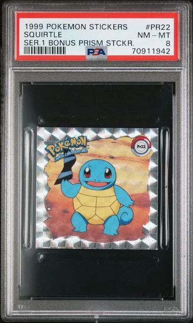 1999 Pokemon Stickers Series 1 Bonus Prism Stickers Squirtle #PR22 card image