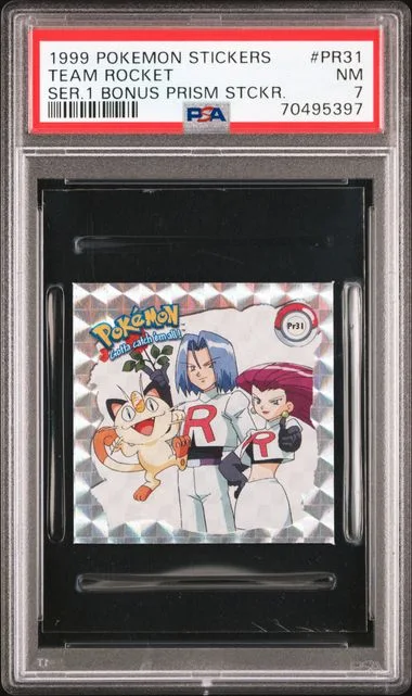 1999 Pokemon Stickers Series 1 Bonus Prism Stickers Team Rocket #Pr31 card image
