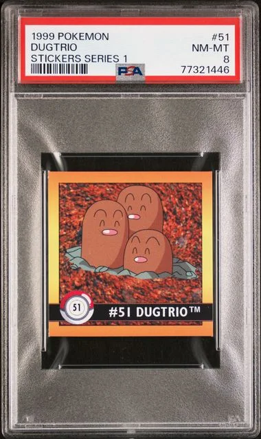 1999 Pokemon Stickers Series 1 Dugtrio #51 card image