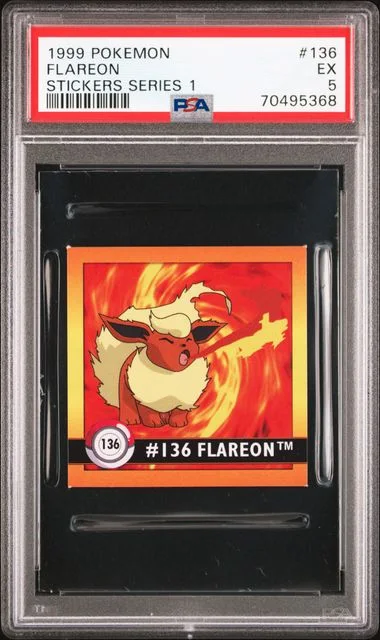 1999 Pokemon Stickers Series 1 Flareon #136 card image