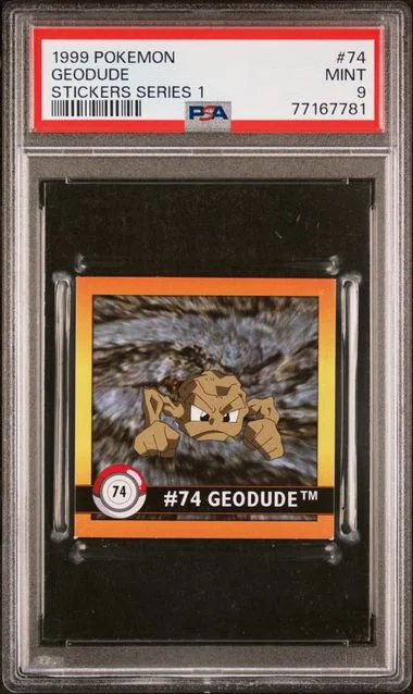 1999 Pokemon Stickers Series 1 Geodude #74 card image