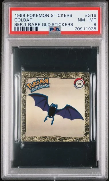1999 Pokemon Stickers Series 1 Rare Gold Stickers Golbat #G16 card image