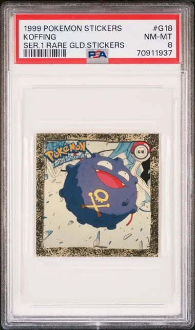 1999 Pokemon Stickers Series 1 Rare Gold Stickers Koffing #G18 card image