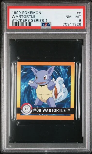 1999 Pokemon Stickers Series 1 Wartortle #8 card image