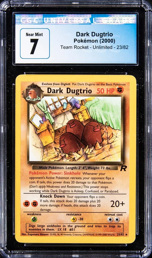 1999 Pokemon Team Rocket Unlimited Rare Dark Dugtrio #23 card image