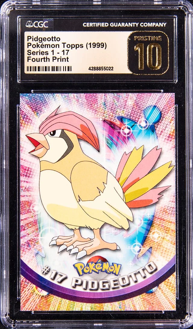 1999 Pokemon Topps Series 1-17 Fourth Print Pidgeotto #17 card image