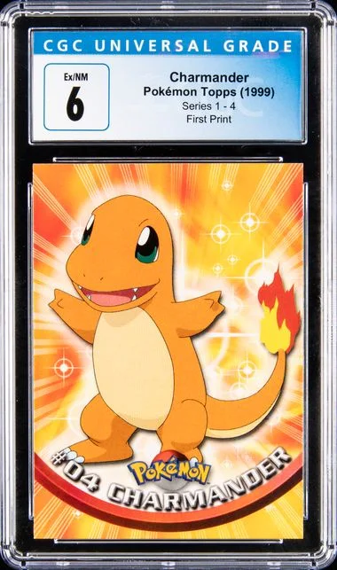 1999 Pokemon Topps Series 1 First Print Charmander #04 card image
