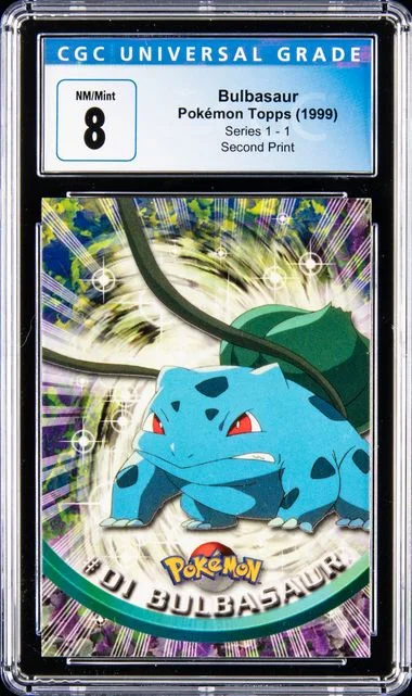 1999 Pokemon Topps Series 1 Second Print Bulbasaur #01 card image