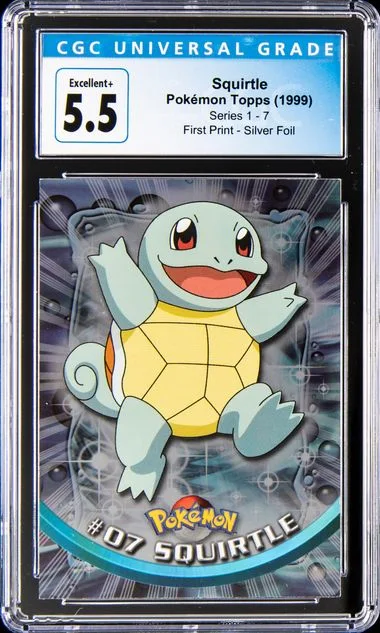 1999 Pokemon Topps Series 1 Silver Foil Squirtle #07 card image